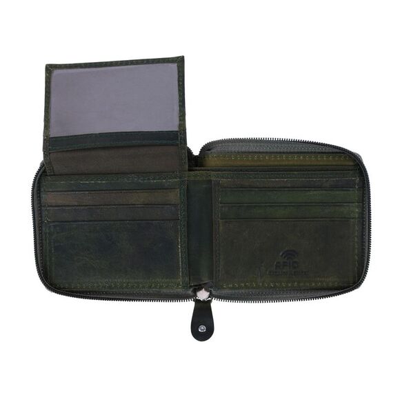 CTM Men's RFID Zip Around Wallet - Picture 4 of 4